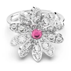 Swarovski Eternal Flower Ring Flower, Pink, Mixed Metal Finish -Jewelry Store eternal flower ring flower pink mixed metal finish swarovski 5642891 3