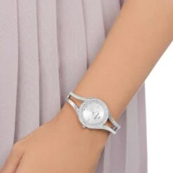 Swarovski Eternal Watch Swiss Made, Metal Bracelet, Silver Tone, Stainless Steel -Jewelry Store eternal watch swiss made metal bracelet silver tone stainless steel swarovski 5377545 3