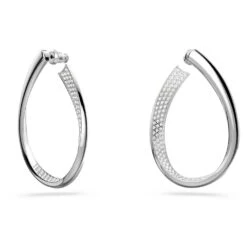 Swarovski Exist Hoop Earrings Medium, White, Rhodium Plated -Jewelry Store exist hoop earrings medium white rhodium plated swarovski 5636490 2