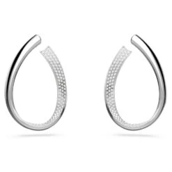 Swarovski Exist Hoop Earrings Medium, White, Rhodium Plated -Jewelry Store exist hoop earrings medium white rhodium plated swarovski 5636490 4