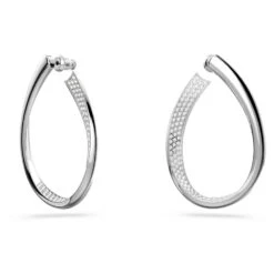 Swarovski Exist Hoop Earrings Medium, White, Rhodium Plated -Jewelry Store exist hoop earrings medium white rhodium plated swarovski 5636490 5