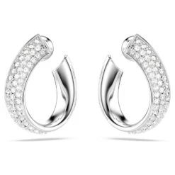 Swarovski Exist Hoop Earrings Small, White, Rhodium Plated -Jewelry Store exist hoop earrings small white rhodium plated swarovski 5637563 4