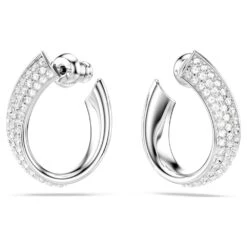 Swarovski Exist Hoop Earrings Small, White, Rhodium Plated -Jewelry Store exist hoop earrings small white rhodium plated swarovski 5637563 5