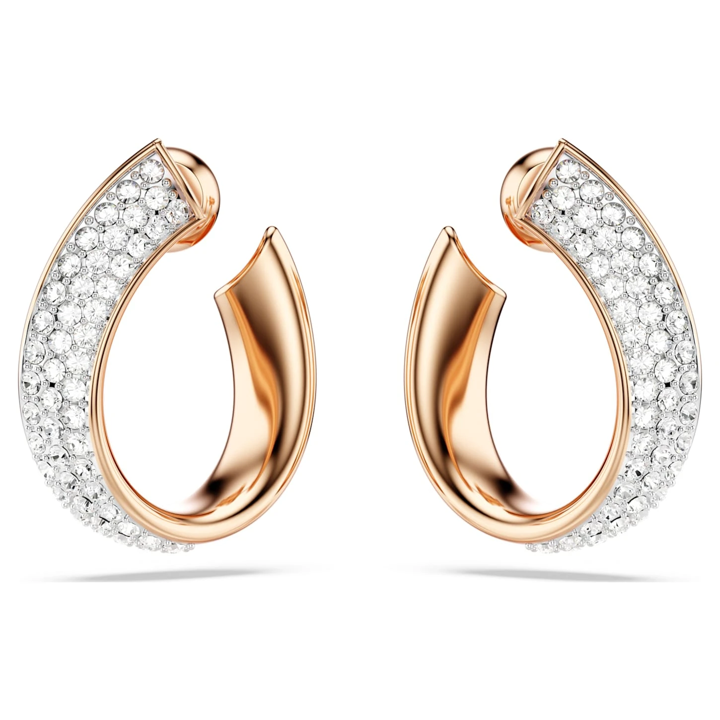 Swarovski Exist Hoop Earrings Small, White, Rose Gold-tone Plated 4 Swarovski Exist Hoop Earrings Small, White, Rose Gold-tone Plated - Image 2