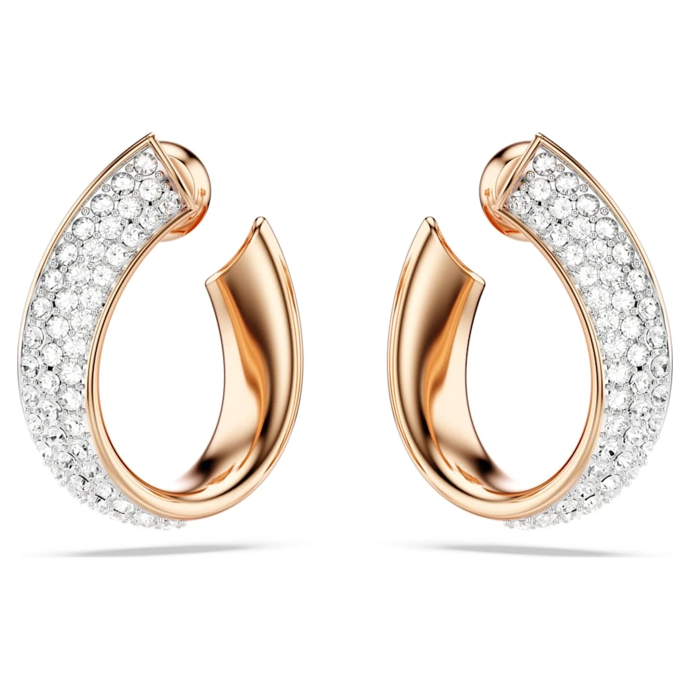 Swarovski Exist Hoop Earrings Small, White, Rose Gold-tone Plated 7 Swarovski Exist Hoop Earrings Small, White, Rose Gold-tone Plated - Image 5