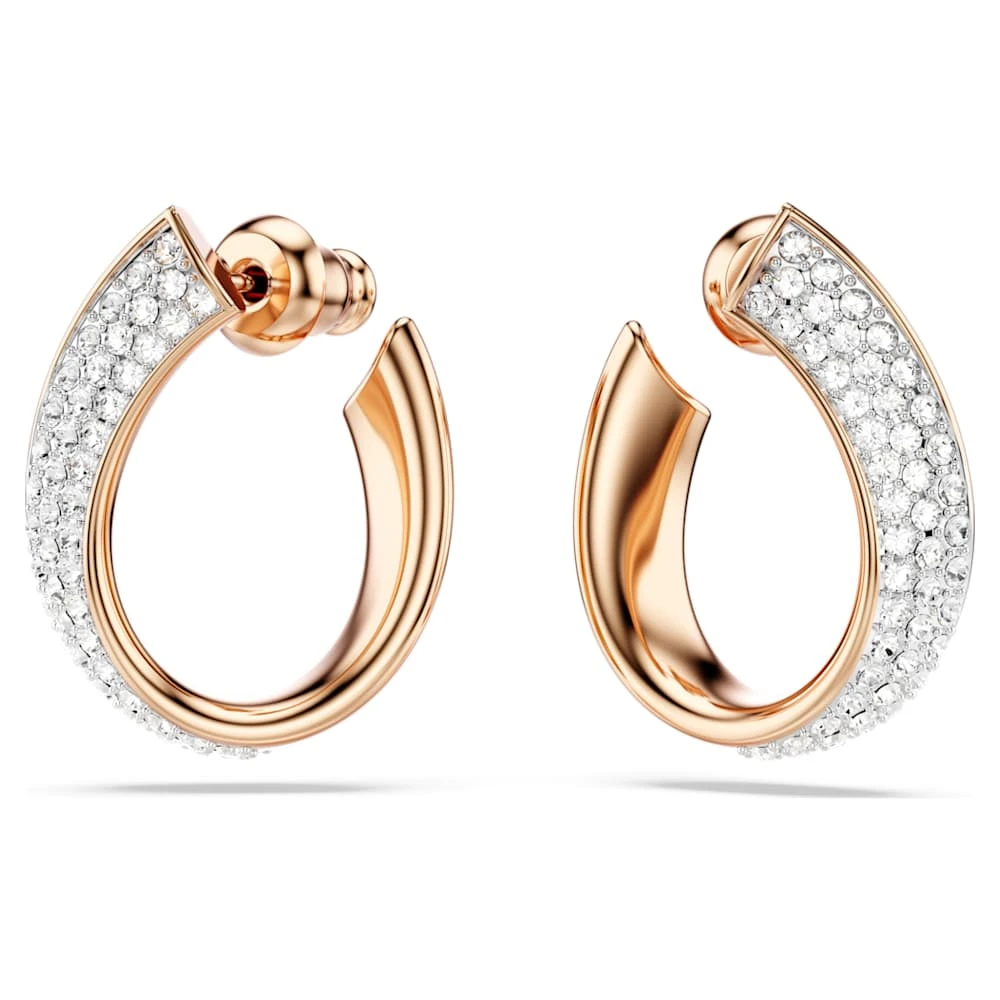 Swarovski Exist Hoop Earrings Small, White, Rose Gold-tone Plated 8 Swarovski Exist Hoop Earrings Small, White, Rose Gold-tone Plated - Image 6