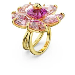 Swarovski Florere Cocktail Ring Flower, Pink, Gold-tone Plated -Jewelry Store florere cocktail ring flower pink gold tone plated swarovski 5650564 2