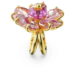 Swarovski Florere Cocktail Ring Flower, Pink, Gold-tone Plated -Jewelry Store florere cocktail ring flower pink gold tone plated swarovski 5650564 3