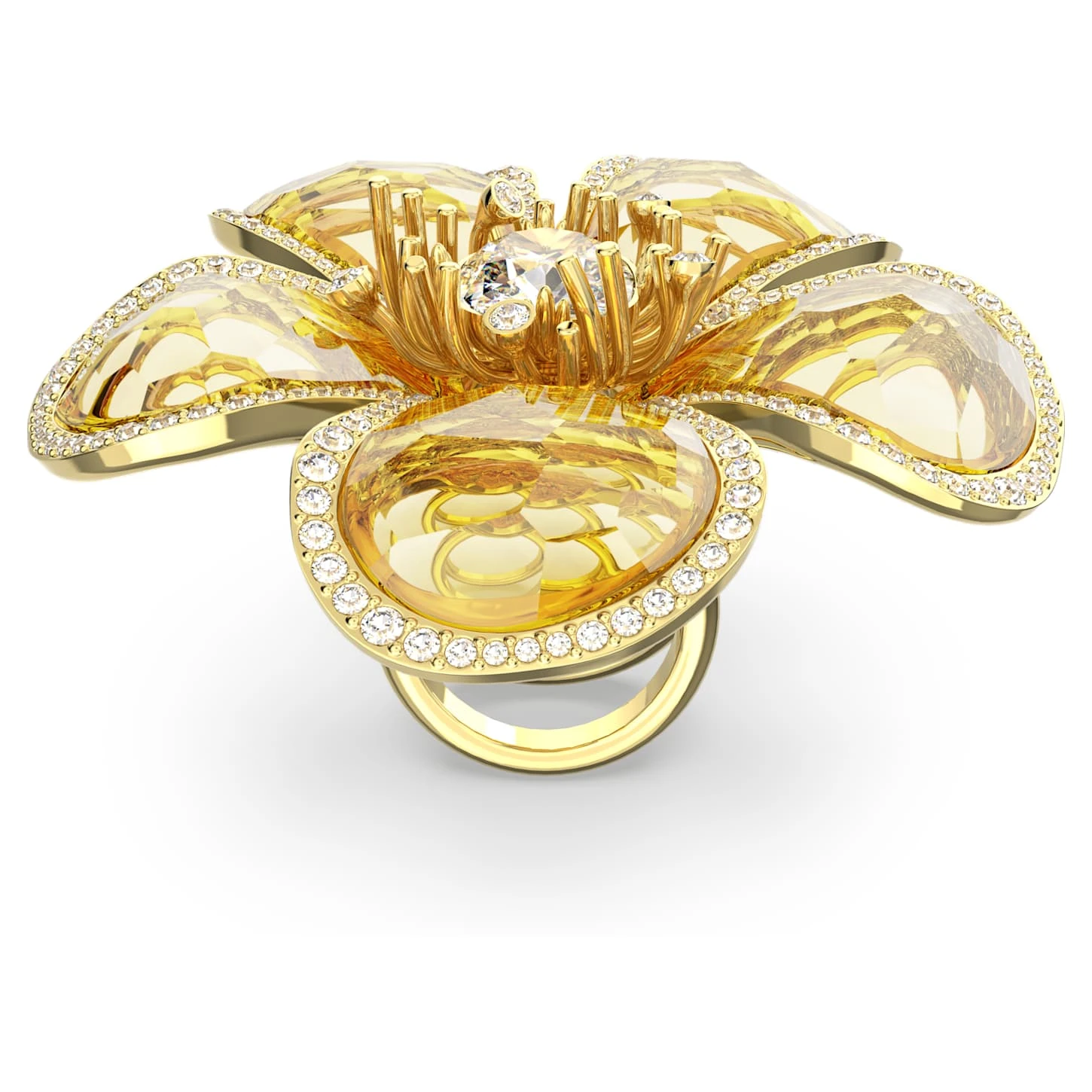 Swarovski Florere Cocktail Ring Flower, Yellow, Gold-tone Plated 7 Swarovski Florere Cocktail Ring Flower, Yellow, Gold-tone Plated - Image 5