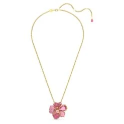 Swarovski Florere Pendant And Brooch Pavé, Flower, Pink, Gold-tone Plated -Jewelry Store florere pendant and brooch pavC3A9 flower pink gold tone plated swarovski 5652068 2