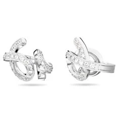 Swarovski Fluenta Clip Earrings Reignited Crystals, White, Rhodium Plated -Jewelry Store fluenta clip earrings reignited crystals white rhodium plated swarovski 5641374 2