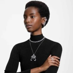 Swarovski Fluenta Clip Earrings Reignited Crystals, White, Rhodium Plated -Jewelry Store fluenta clip earrings reignited crystals white rhodium plated swarovski 5641374 4