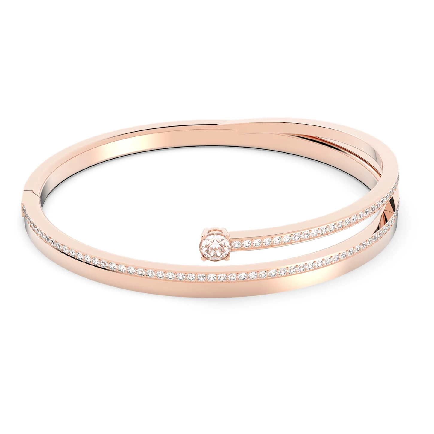 Swarovski Fresh Bangle Round Cut, White, Rose Gold-tone Plated 4 Swarovski Fresh Bangle Round Cut, White, Rose Gold-tone Plated - Image 2