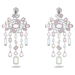 Swarovski Gema Clip Earrings Mixed Cuts, Chandelier, Extra Long, Multicolored, Rhodium Plated -Jewelry Store gema clip earrings mixed cuts chandelier extra long multicolored rhodium plated swarovski 5601887 4