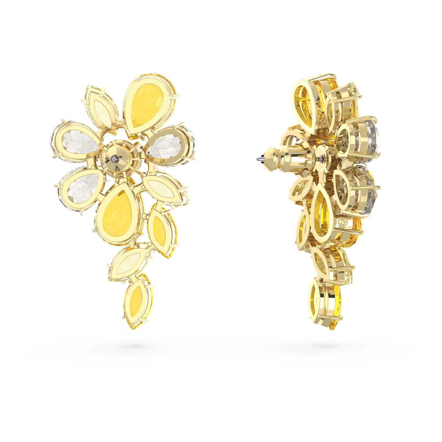 Swarovski Gema Drop Earrings Mixed Cuts, Flower, Yellow, Gold-tone Plated 7 Swarovski Gema Drop Earrings Mixed Cuts, Flower, Yellow, Gold-tone Plated - Image 5