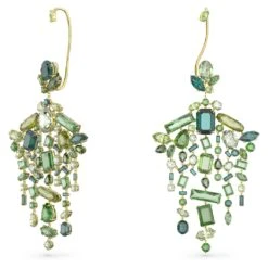 Swarovski Gema Ear Cuffs Asymmetrical Design, Mixed Cuts, Chandelier, Green, Gold-tone Plated -Jewelry Store gema ear cuffs asymmetrical design mixed cuts chandelier green gold tone plated swarovski 5613732 2