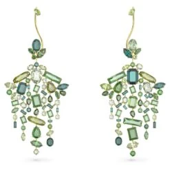 Swarovski Gema Ear Cuffs Asymmetrical Design, Mixed Cuts, Chandelier, Green, Gold-tone Plated -Jewelry Store gema ear cuffs asymmetrical design mixed cuts chandelier green gold tone plated swarovski 5613732 4