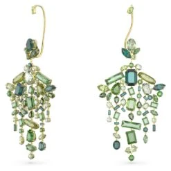Swarovski Gema Ear Cuffs Asymmetrical Design, Mixed Cuts, Chandelier, Green, Gold-tone Plated -Jewelry Store gema ear cuffs asymmetrical design mixed cuts chandelier green gold tone plated swarovski 5613732 5