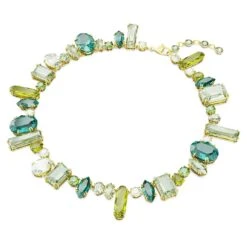 Swarovski Gema Necklace Mixed Cuts, Green, Gold-tone Plated -Jewelry Store gema necklace mixed cuts green gold tone plated swarovski 5657388 2