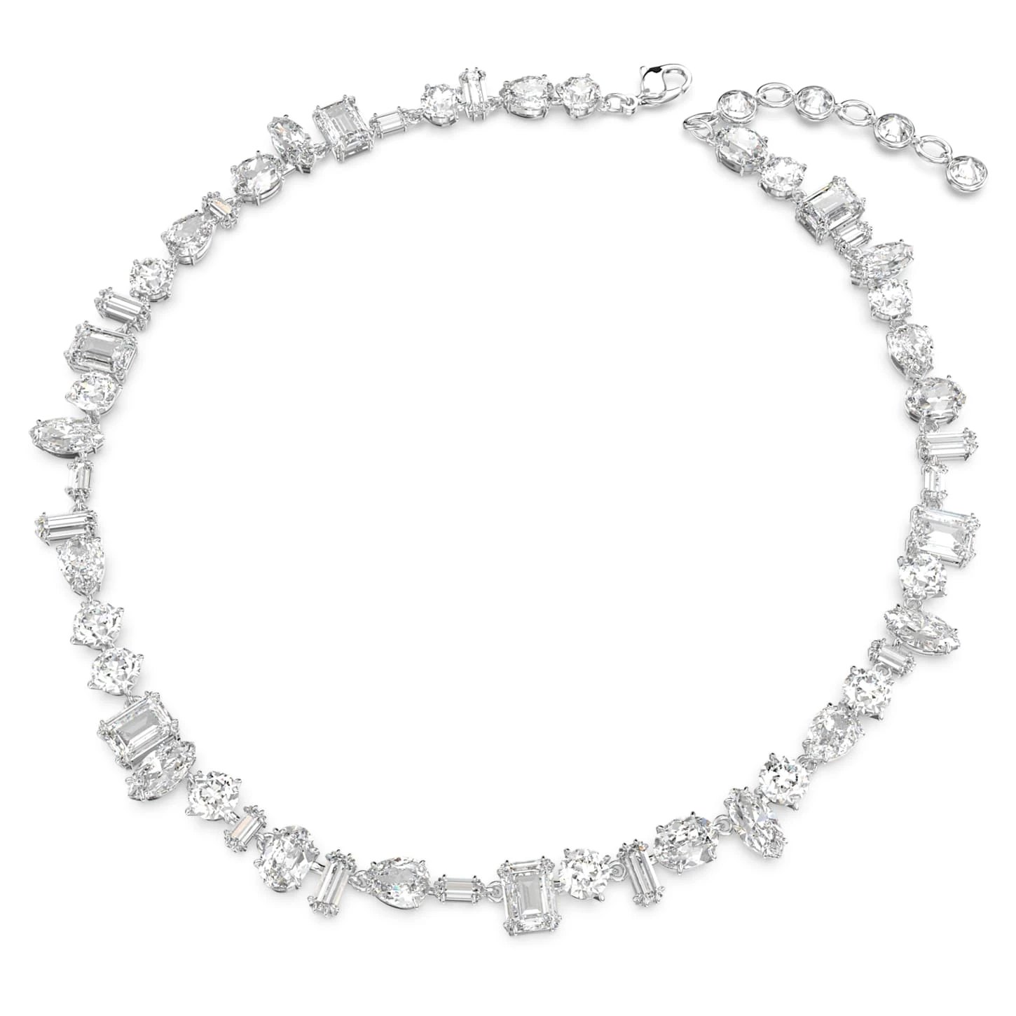 Swarovski Gema Necklace Mixed Cuts, White, Rhodium Plated 5 Swarovski Gema Necklace Mixed Cuts, White, Rhodium Plated - Image 3