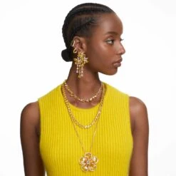 Swarovski Gema Necklace Mixed Cuts, Yellow, Gold-tone Plated -Jewelry Store gema necklace mixed cuts yellow gold tone plated swarovski 5652800 5