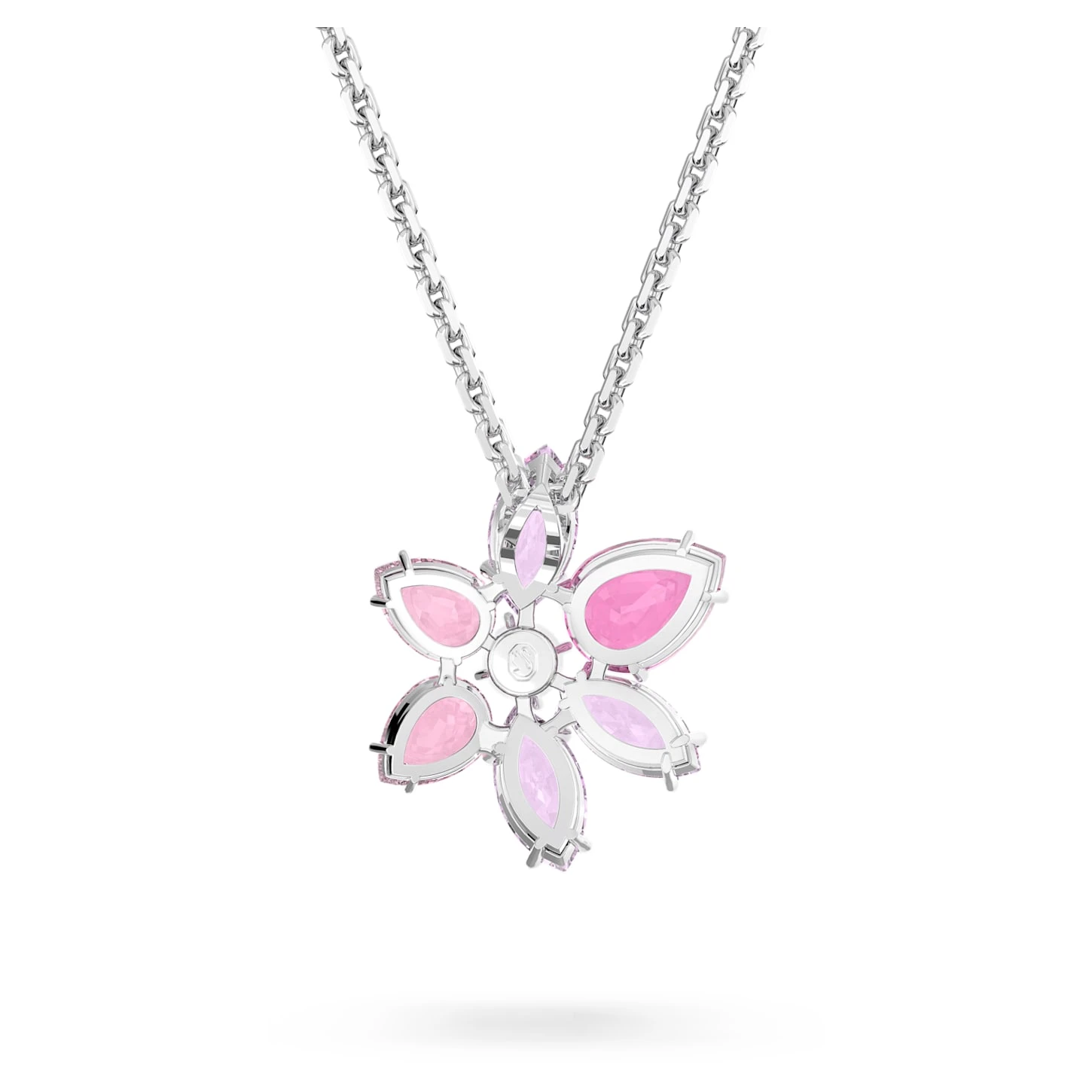 Swarovski Gema Pendant Mixed Cuts, Flower, Pink, Rhodium Plated 7 Swarovski Gema Pendant Mixed Cuts, Flower, Pink, Rhodium Plated - Image 5