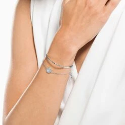 Swarovski Ginger Bangle White, Rhodium Plated