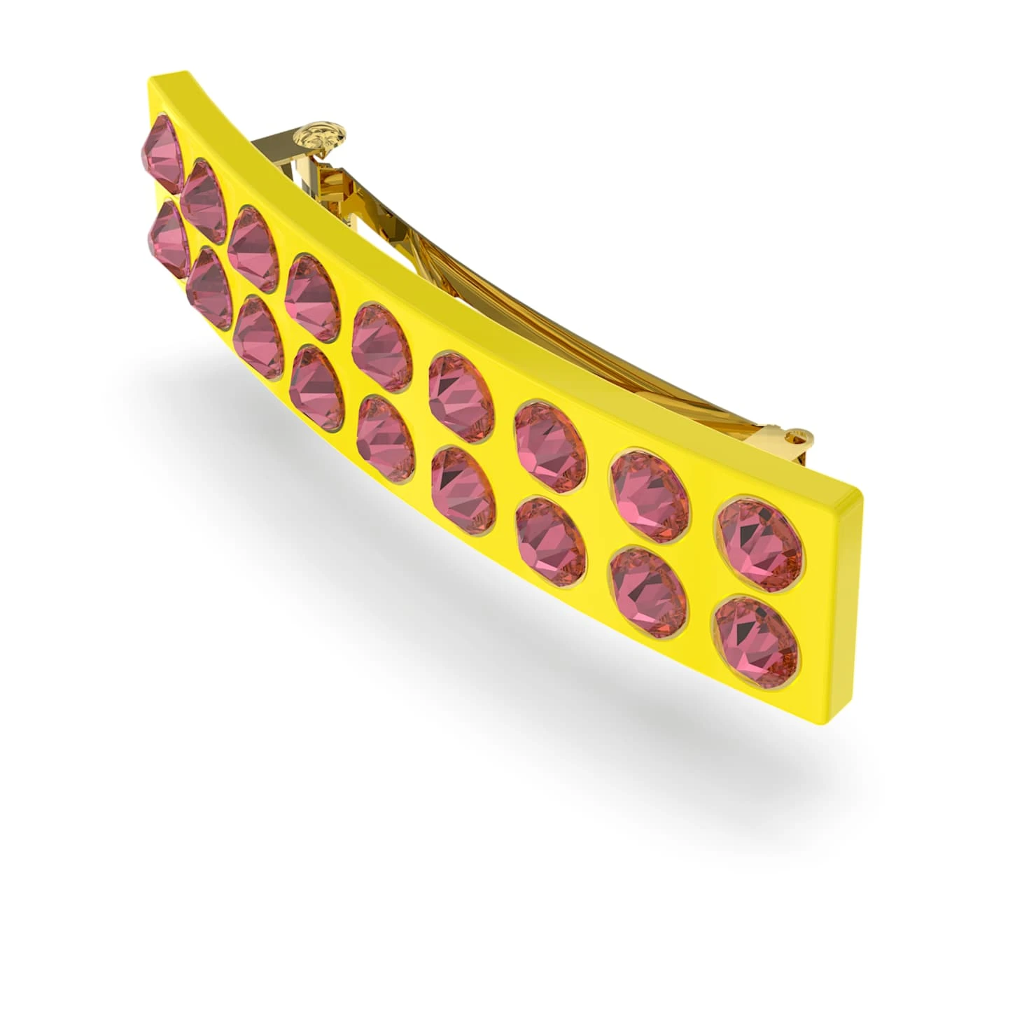 Swarovski Hair Clip Round Cut, Rectangular Shape, Pink, Gold-tone Plated 5 Swarovski Hair Clip Round Cut, Rectangular Shape, Pink, Gold-tone Plated - Image 3