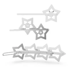 Swarovski Hair Clip Set (3), Mixed Cuts, Star, White, Rhodium Plated -Jewelry Store hair clip set 28329 mixed cuts star white rhodium plated swarovski 5617759 3