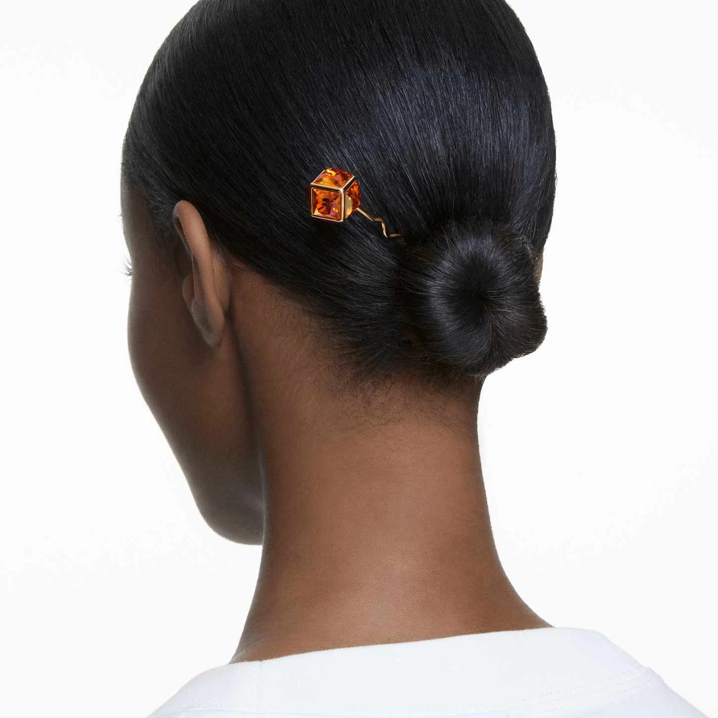 Swarovski Hair Pin Pink, Gold-tone Plated 3 Swarovski Hair Pin Pink, Gold-tone Plated