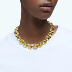 Swarovski Harmonia Choker Cushion Cut, Yellow, Rhodium Plated -Jewelry Store harmonia choker cushion cut yellow rhodium plated swarovski 5616522 4