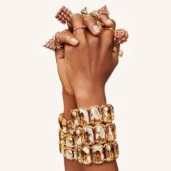 Swarovski Harmonia Cuff Oversized Floating Crystals, Gold Tone, Gold-tone Plated -Jewelry Store harmonia cuff oversized floating crystals gold tone gold tone plated swarovski 5616521 5