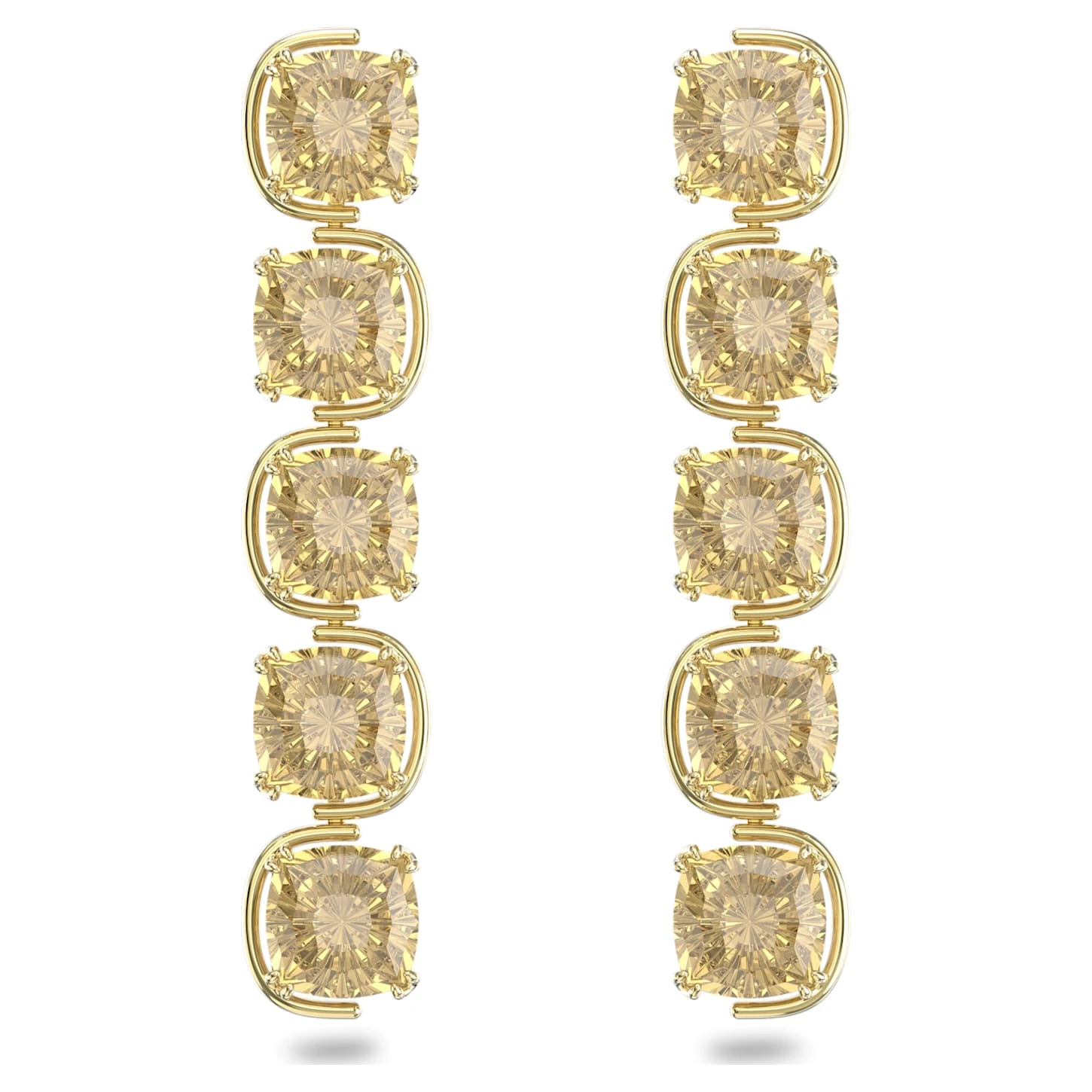 Swarovski Harmonia Drop Earrings Cushion Cut Floating Crystals, Gold Tone, Gold-tone Plated 4 Swarovski Harmonia Drop Earrings Cushion Cut Floating Crystals, Gold Tone, Gold-tone Plated - Image 2
