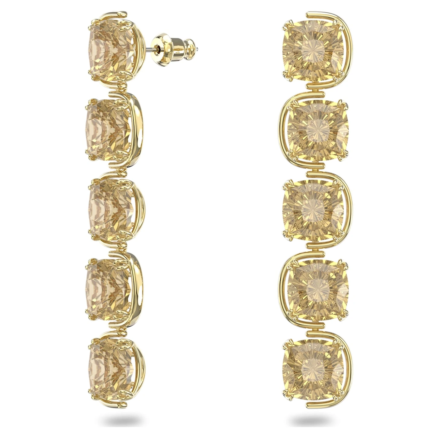 Swarovski Harmonia Drop Earrings Cushion Cut Floating Crystals, Gold Tone, Gold-tone Plated 5 Swarovski Harmonia Drop Earrings Cushion Cut Floating Crystals, Gold Tone, Gold-tone Plated - Image 3