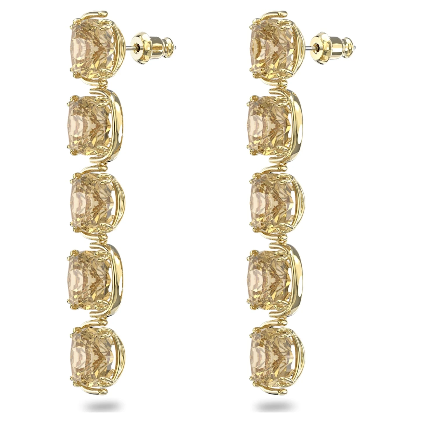 Swarovski Harmonia Drop Earrings Cushion Cut Floating Crystals, Gold Tone, Gold-tone Plated 6 Swarovski Harmonia Drop Earrings Cushion Cut Floating Crystals, Gold Tone, Gold-tone Plated - Image 4
