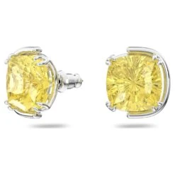 Swarovski Harmonia Stud Earrings Cushion Cut, Yellow, Rhodium Plated -Jewelry Store harmonia stud earrings cushion cut yellow rhodium plated swarovski 5616511 2