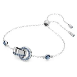 Swarovski Hollow Bracelet Interlocking Loop, Blue, Rhodium Plated -Jewelry Store hollow bracelet interlocking loop blue rhodium plated swarovski 5663493 2