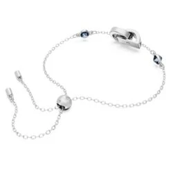Swarovski Hollow Bracelet Interlocking Loop, Blue, Rhodium Plated -Jewelry Store hollow bracelet interlocking loop blue rhodium plated swarovski 5663493 4