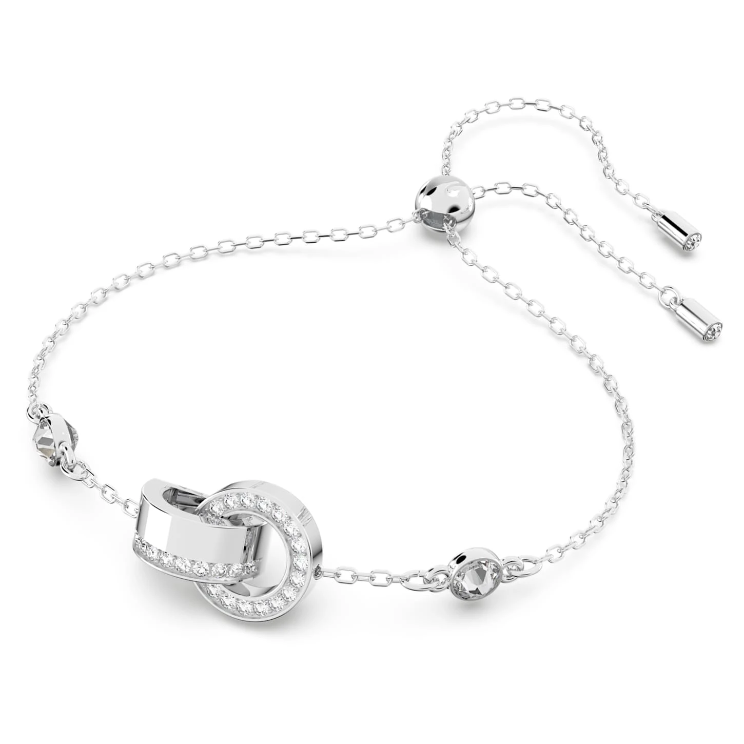 Swarovski Hollow Bracelet Interlocking Loop, White, Rhodium Plated 5 Swarovski Hollow Bracelet Interlocking Loop, White, Rhodium Plated - Image 3