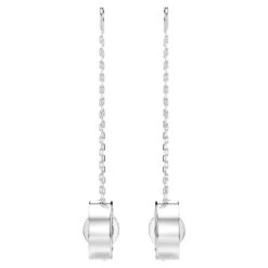 Swarovski Hollow Drop Earrings Long, White, Rhodium Plated -Jewelry Store hollow drop earrings long white rhodium plated swarovski 5636435 2