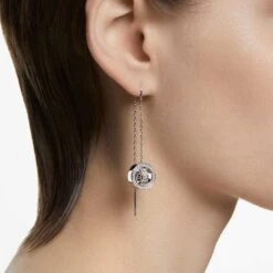 Swarovski Hollow Drop Earrings Long, White, Rhodium Plated -Jewelry Store hollow drop earrings long white rhodium plated swarovski 5636435 3