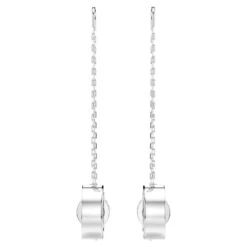 Swarovski Hollow Drop Earrings Long, White, Rhodium Plated -Jewelry Store hollow drop earrings long white rhodium plated swarovski 5636435 5