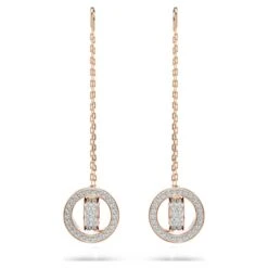 Swarovski Hollow Drop Earrings Long, White, Rose Gold-tone Plated -Jewelry Store hollow drop earrings long white rose gold tone plated swarovski 5636504 4