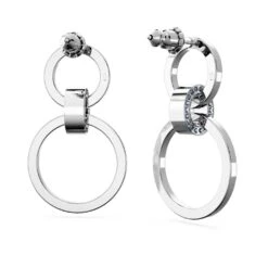 Swarovski Hollow Hoop Earrings Blue, Rhodium Plated -Jewelry Store hollow hoop earrings blue rhodium plated swarovski 5663503 4