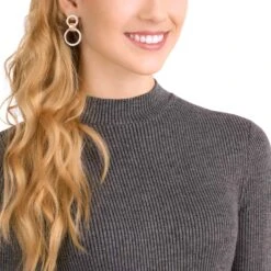 Swarovski Hollow Hoop Earrings White, Rose Gold-tone Plated