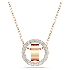 Swarovski Hollow Pendant White, Rose Gold-tone Plated