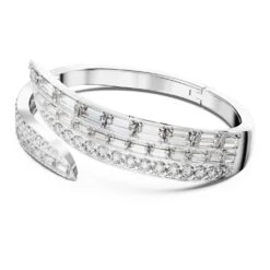 Swarovski Hyperbola Bangle Carbon Neutral Zirconia, Mixed Cuts, White, Rhodium Plated -Jewelry Store hyperbola bangle carbon neutral zirconia mixed cuts white rhodium plated swarovski 5652089 2
