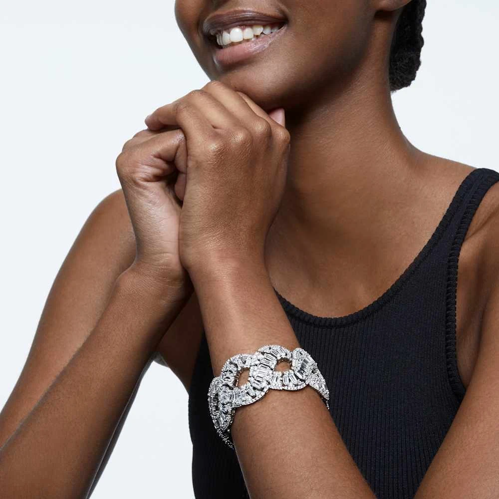 Swarovski Hyperbola Bracelet Mixed Cuts, Wave, White, Rhodium Plated 7 Swarovski Hyperbola Bracelet Mixed Cuts, Wave, White, Rhodium Plated - Image 5
