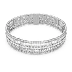 Swarovski Hyperbola Choker Mixed Cuts, White, Rhodium Plated