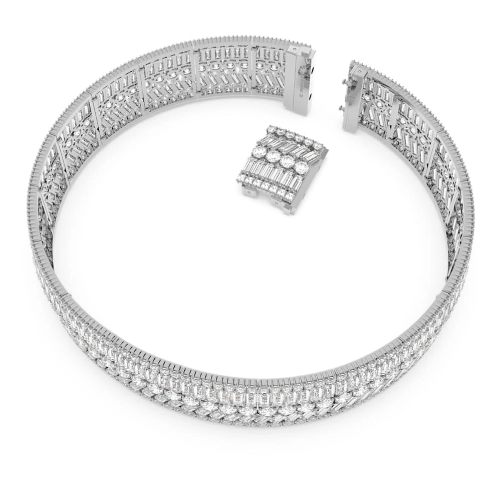 Swarovski Hyperbola Choker Mixed Cuts, White, Rhodium Plated 7 Swarovski Hyperbola Choker Mixed Cuts, White, Rhodium Plated - Image 5